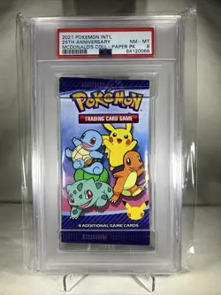 PSA Graded 8 Mint 2021 McDonalds Pokemon 25th Anniversary Promo Sealed Pack - Image 1