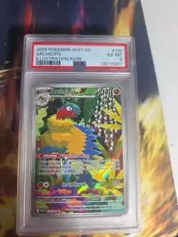 Pokemon 2025 WHT En-White Flare Illustration Rare #132 Archeops PSA 6 - Image 1