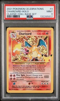 Pokemon Charizard 4/102 Celebrations Classic Collection Holo PSA 9 2021 - Image 1