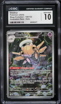2025 Pokemon Mega Evolution IR Shedinja #144 CGC 10 GEM MINT - Image 1