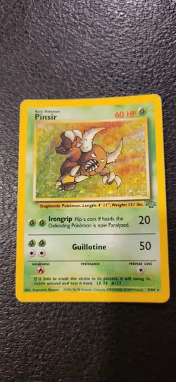 1999 Pokemon PINSIR Jungle Set HOLO Foil Rare Unlimited Edition Card 9/64 MP - Image 1