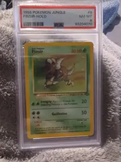 Pokemon TCG 1999 Jungle Set Pinsir 9/64 Holo Rare PSA 8 NM-MT Graded Card - Image 1