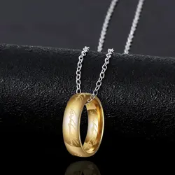 LOTR Gold Plated Lord of the Rings Hobbit Ring Necklace The One Ring of Power - Image 2