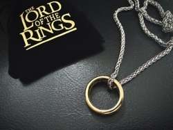 Lord of the Rings One Ring Necklace with Chain & Pouch - LOTR Movie Collectible - Image 1