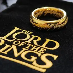 Lord of the Rings One Ring Necklace with Chain & Pouch - LOTR Movie Collectible - Image 3