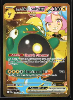 Iono's Bellibolt ex 188/159 Journey Together Gold Hyper Rare Pokemon Card - Image 1