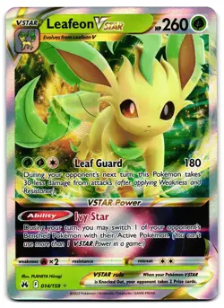 Leafeon VSTAR 014/159 - Crown Zenith Rare VSTAR Pokemon TCG Holo - NM Card - Image 1