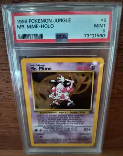 1999 Mr. Mime 6/64 Jungle Holo Rare Pokemon Card PSA 9 Mint - Image 1