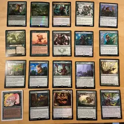 MTG Lot Of 20 Green Cards Including Rares and Mythics - Image 1