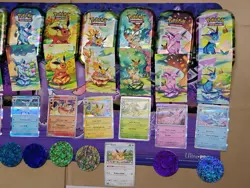 Pokemon Prismatic Evolution 8 Eeveelutions Cards w Mini Tin Art Sylveon Umbreon - Image 5