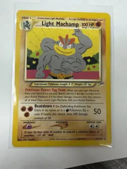 Pokemon Light Machamp 100 HP Stage 2 Neo Destiny 25/105 Regular Rare 2000 Card - Image 2
