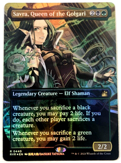 MTG Savra, Queen of the Golgari ANIME BORDERLESS FOIL Ravnica Remastered 0440 NM - Image 1