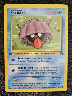 NM Near Mint 1st Edition Shellder 54/62 - Fossil Set WOTC - Pokemon Card - 1999 - Image 1