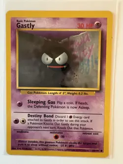 Gastly Pokemon Vintage Card Lot Topps, Base Set 2, Fossil - Image 2