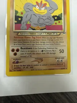 Pokemon Light Machamp 100 HP Stage 2 Neo Destiny 25/105 Rare Regular - Image 4