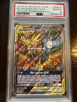 Pokemon 2019 Black Star Promo SM210 Moltres, Zapdos, Articuno GX PSA 10 - Image 2