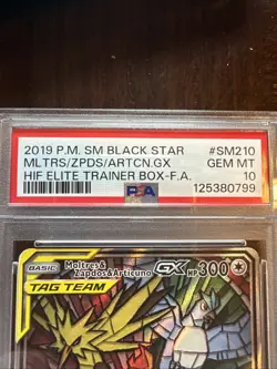 Pokemon 2019 Black Star Promo SM210 Moltres, Zapdos, Articuno GX PSA 10 - Image 3