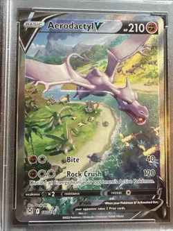 2022 Pokemon SWSH Aerodactyl V #180/196 PSA Mint 9 Lost Origin - Image 2