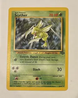 Pokemon TCG Scyther 26/64 Jungle Unlimited LP - Image 1