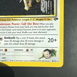 Pokemon Vintage Holo Giovanni's Persian 8/132 Gym Challenge Rare WotC - Image 4