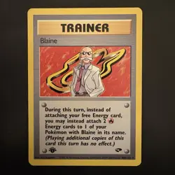 Pokemon Vintage Non-holo Rare Blaine 1st Edition 100/132 - Gym Challenge - WotC - Image 1