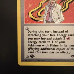 Pokemon Vintage Non-holo Rare Blaine 1st Edition 100/132 - Gym Challenge - WotC - Image 5