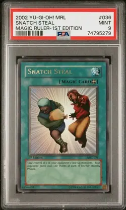 Yu-Gi-Oh: Snatch Steal (MRL-036) 1st Edition PSA GRADED 9 Mint - Image 1