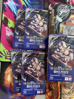One Piece TCG Lot Illustration Boxes 5 & 6 Plus OP-14 Double Pack & 5 Sleeves - Image 2