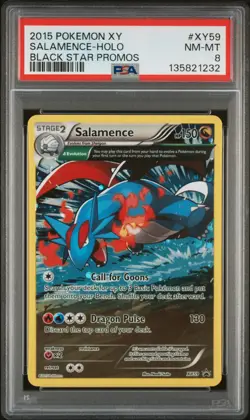 2015 POKEMON XY BLACK STAR PROMOS #XY59 SALAMENCE-HOLO PSA 8 - Image 1