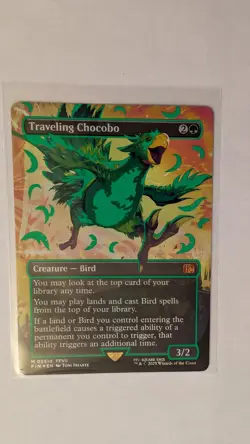 Traveling Chocobo (Borderless) (Neon Ink Green) Final Fantasy Foil - Image 1