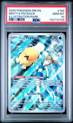 PSA 10 GEM MINT Pokemon TCG Misty's Psyduck Destined Rivals 193/182 Illustration - Image 3