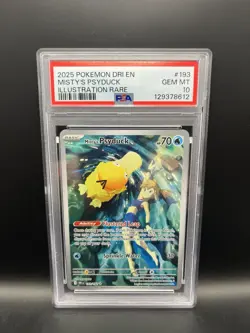 Pokemon TCG Misty's Psyduck Destined Rivals 193/182 Illustration Rare PSA 10 - Image 1