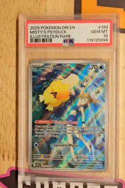 Pokemon TCG Misty's Psyduck Destined Rivals 193/182 Illustration Rare PSA 10 - Image 1