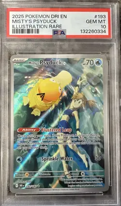Pokemon TCG Misty's Psyduck Destined Rivals 193/182 Illustration Rare PSA 10 - Image 1