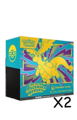 PRESALE: 2x Pokemon TCG: Mega Evolution - Ascended Heroes POKEMON CENTER ETB - Image 1
