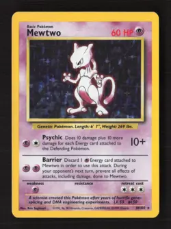 Mewtwo Holo Rare Base Set 010/102 NM Pokemon TCG - Image 1