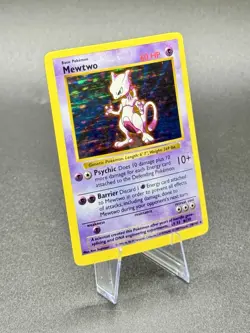 Mewtwo 010/102 (Shadowless) Rare Pokemon Base Set Holo WOTC Vintage MP - Image 1
