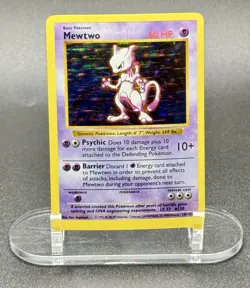 Mewtwo 010/102 (Shadowless) Rare Pokemon Base Set Holo WOTC Vintage MP - Image 2