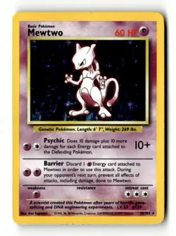 Mewtwo Holo Rare Base Set 010/102 MP Pokemon TCG - Image 1
