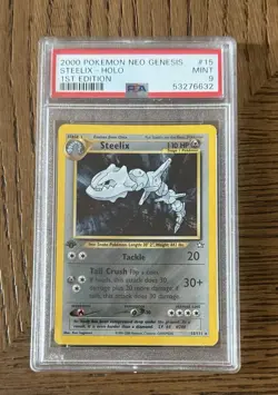 2000 Pokemon Neo Genesis 1st Edition Steelix PSA 9 - Image 1