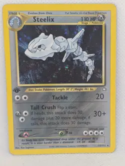 Steelix 15/111 Neo Genesis 1st Edition Holo Ultra Rare Pokemon TCG Nintendo MP - Image 1