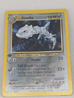 Steelix 15/111 Neo Genesis 1st Edition Holo Ultra Rare Pokemon TCG Nintendo MP - Image 3