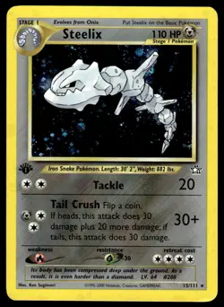 Pokemon TCG Neo Genesis #015/111 Steelix 1st Edition MP+ (Corner Crease) - Image 1