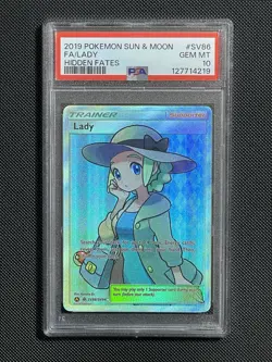 Pokemon TCG Lady Hidden Fates SV86/SV94 Holo Full Art PSA 10 - Image 1