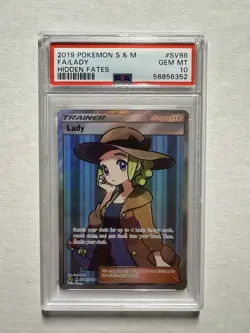 PSA 10 Lady SV86/SV94 Hidden Fates 2019 Shiny Vault Full Art Pokemon Card TCG - Image 1