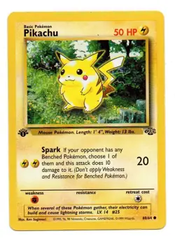 pokemon pikachu 60/64 Jungle Set 1st Edition 1999 Vintage ~ LP/ Free Shipping - Image 1
