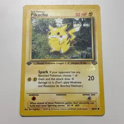 1999 Pikachu 60/64 1ST Edition Gold W Stamp Pokemon Jungle WOTC Promo Card LP - Image 1