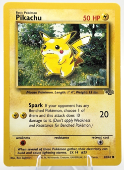 Pikachu Common Jungle 60/64 1999 Vintage WOTC Pokemon Card LP - Image 1
