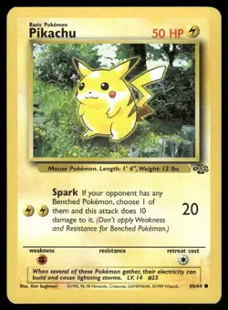 Pikachu 1999 Jungle WOTC Vintage Pokemon Card 60/64 (LP-NM) - Image 1
