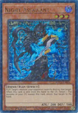 Yu-Gi-Oh Card - HAC1-EN009 - NIGHT ASSAILANT (ultra rare parallel holo) NM/Mint - Image 1